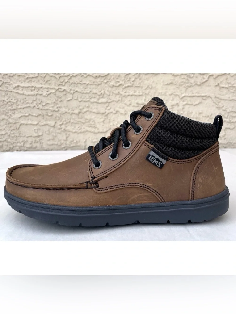 Lems Boulder Boot Mid Womens Sz US 7.5 Umber Brown Leather Minimalist Zero Drop